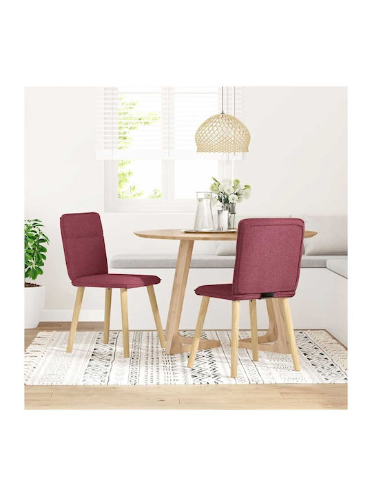 Dining Room Fabric Chair Bordeaux, Red 45x54x86cm 2pcs