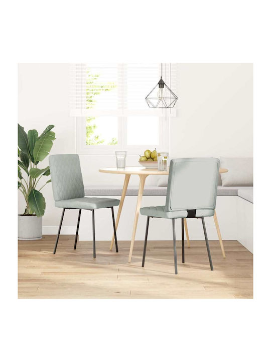 Dining Room Velvet Chair Light grey 45x54x83cm 2pcs