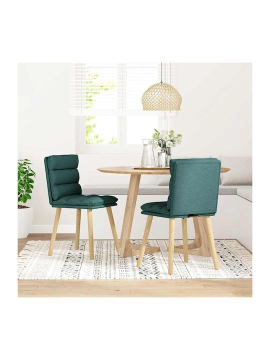 Dining Room Fabric Chair Dark Green 45x54x86cm 2pcs