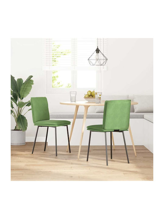 Dining Room Velvet Chair Light Green 45x54x83cm 2pcs