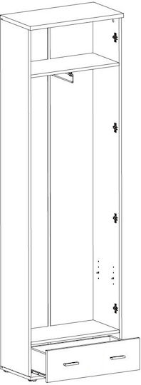 Двойна врата Гардероб Armar 60x32x203см