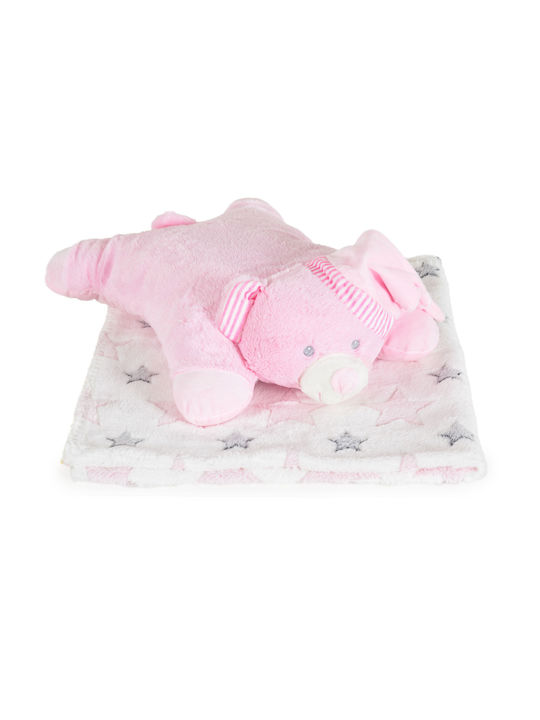 Cangaroo Blanket Nursery Swaddling Blankets Sleepy Bear Pink with Animal 75x90cm