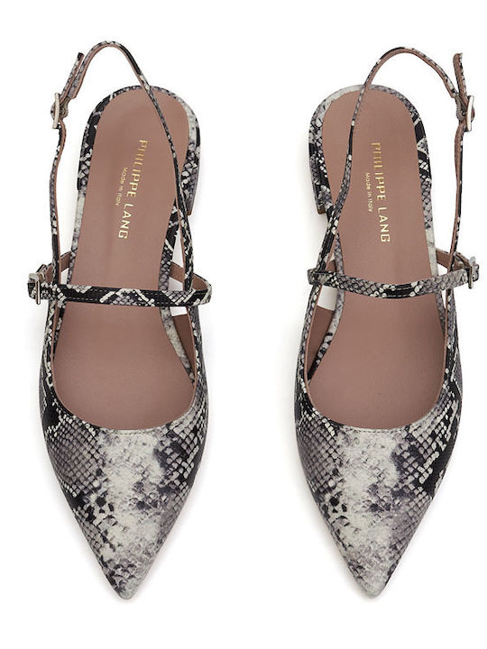 Lederne Damen Ballerinas Slingback mit Riemen in Mehrfarbig Farbe