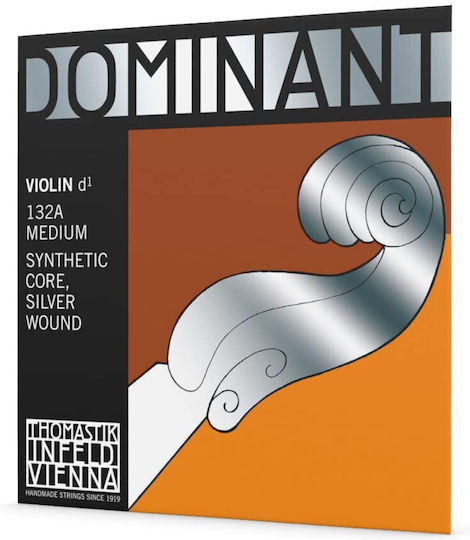 Thomastik Single Synthetic Core String for Violin 4/4 Dοminant Violin Medium 4/4 D (Re)