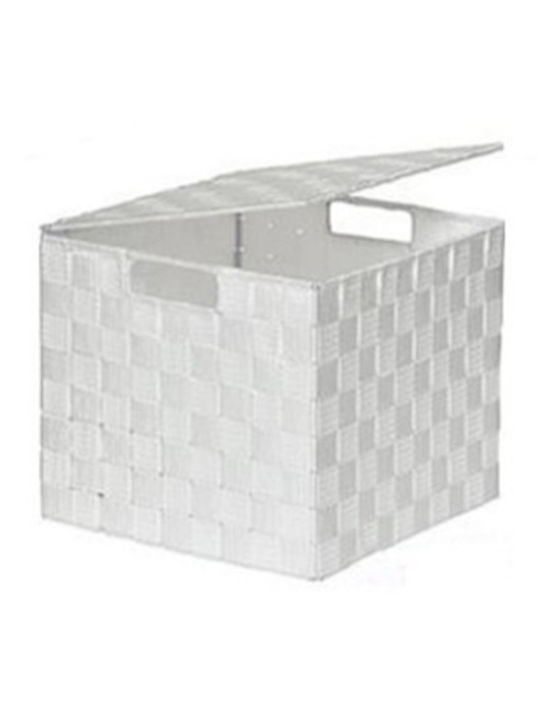 Atmosphera Fabric Storage Box with Lid White 24x24x20cm 1pcs