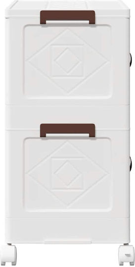 vidaXL Пластмаса Кутия за съхранение с капак Бял 64x40x76см 1бр