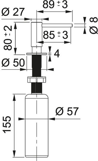Franke Atlas Dispenser Κουζίνας από Ανοξείδωτο Ατσάλι Γκρι 350ml
