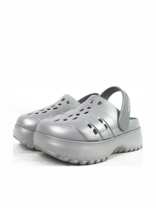 adidas Adilette Femei Saboti Argintii