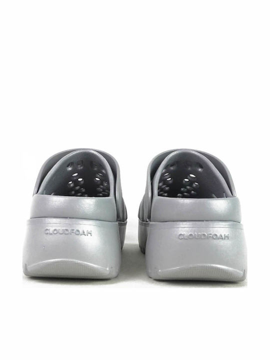 adidas Adilette Γυναικεία Σαμπό Ασημί