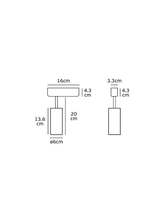 VK Lighting Μονό LED Φυσικό Λευκό Σποτ σε Γκρι Χρώμα
