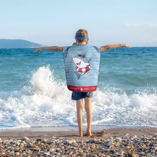 Kid's Beach Poncho Summer Shark 4044 Greenwich Polo Club
