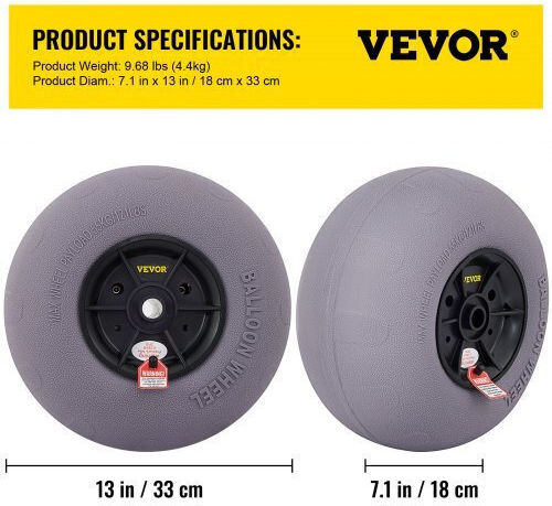 Vevor Ρόδες Παραλίας 13" Καρότσι 2-πακ Stlycbddwc12qyxy9v0