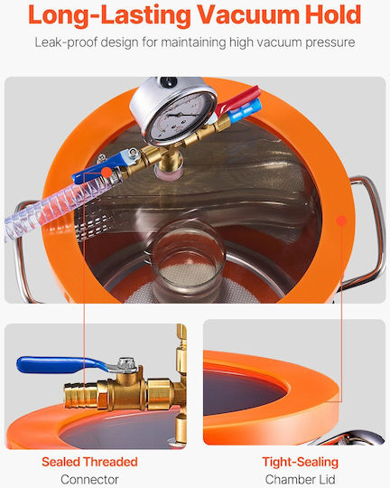 Vevor 5 Gallon Single Stage Pump Degassing Chamber Kit Vacuum Chamber 3.5cfm
