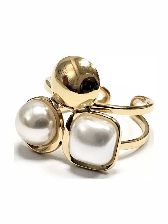 Karma Gifts Women's Steel Gold Plated Ring