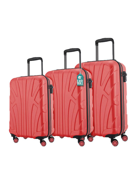Provitera Lavor Hart Reise Koffer Rot mit 4 Räder Set 3 Stück
