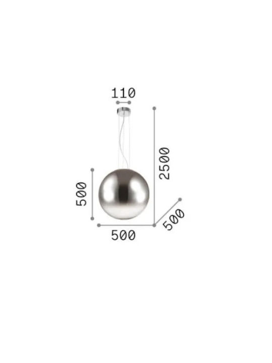 Ideal Lux Mapa Κρεμαστό Φωτιστικό Διάφανο με Ντουί E27 50εκ.