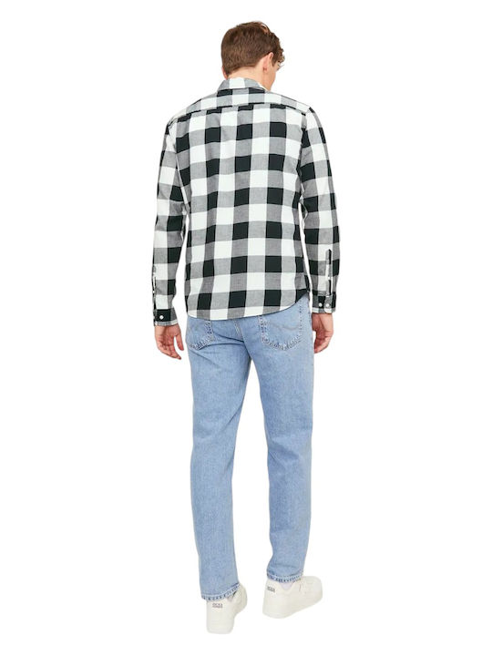 Jack & Jones Long-sleeved Flannel Shirt Checked Whisper White