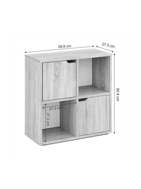 Βιβλιοθήκη Bookel Λευκή Απόχρωση 59.6x27.5x60.4εκ.