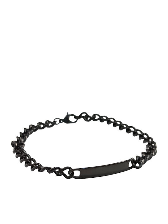 Kalliopi Silver Men's Steel Identity Bracelet