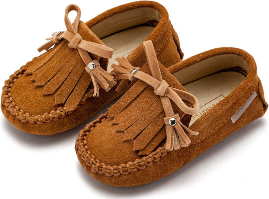 Babywalker Brown Baptism Moccasins