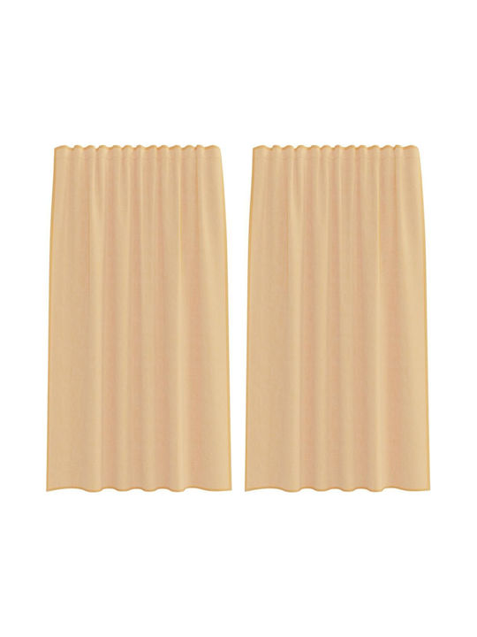 vidaXL Curtain Window with Pencil Pleat Beige 140x175cm