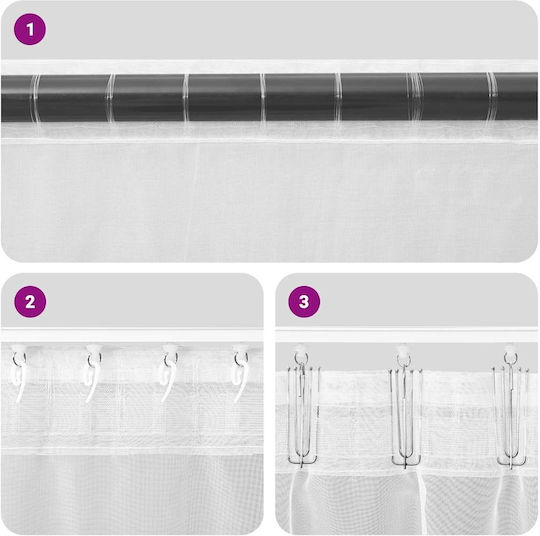 vidaXL Set Vorhänge Fenster mit Obere Registerkarte Voile Beige 140x175cm