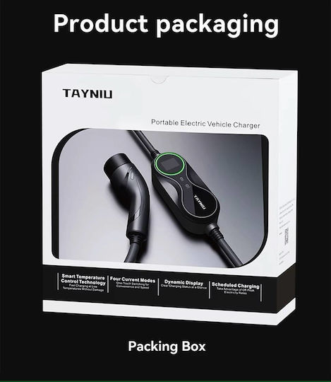 Tayniu Infinity Portabil Stație de încărcare pentru mașini electrice 3.5kW cu Cablu încorporat Tipul 2 (Infinity-3.5KW)