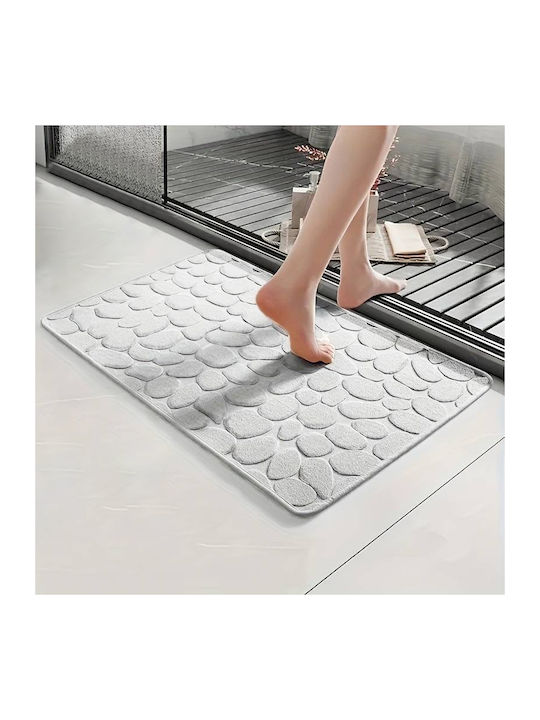 Bakaji Αντιολισθητικό Πατάκι Μπάνιου Microfiber 02840698 Λευκό 60x40εκ.