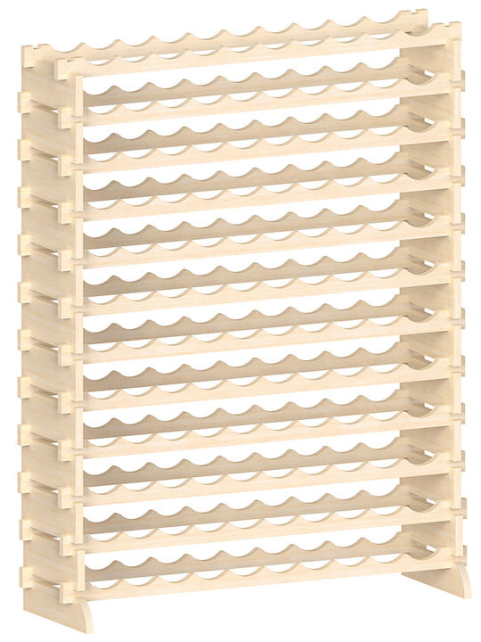 Bakaji Cu picioare Cămară de Băuturi pentru 120 Sticle Bej 110x35x140εκ.