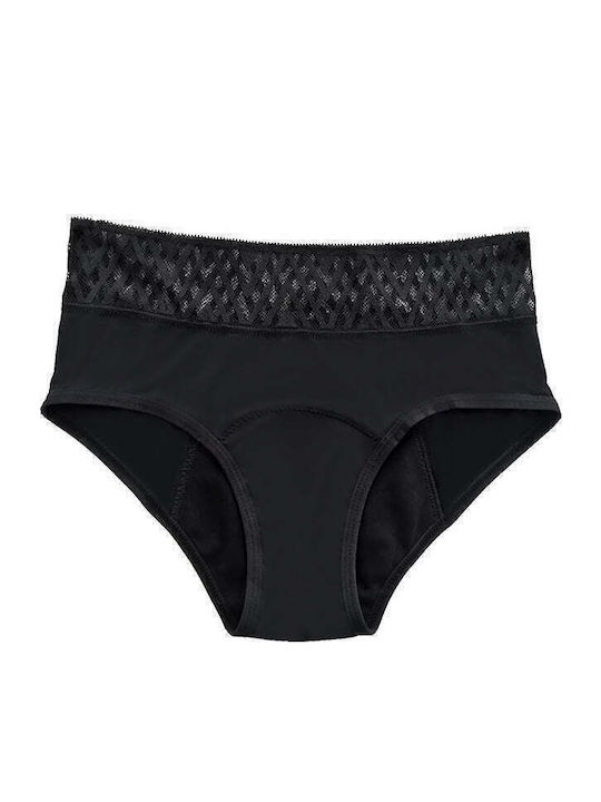 Damen-Slip Menstruell Schwarz