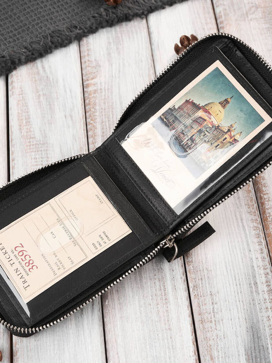Set Leather Men's Wallet with RFID Black