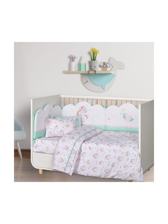 Das Home Fun 4919 Set Baby Bettlaken Für Krippe Baumwolle Grün 130x170cm 3Stück