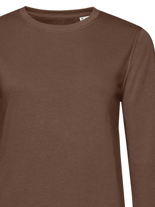 B&C Women's Long Sleeve Promotional Sweatshirt Mocha