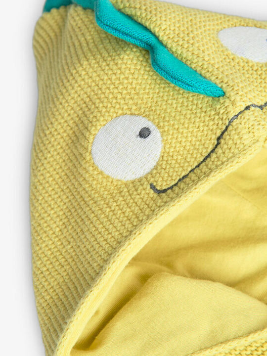 Kinderstrickjacke Gestrickt mit Kapuze Gelb