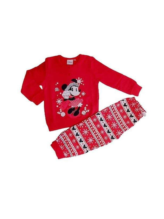 Minnie Mouse Παιδική Πιτζάμα Χειμωνιάτικη Κόκκινη Minnie Mouse Παιδική Πιτζάμα Χειμωνιάτικη Κόκκινη
