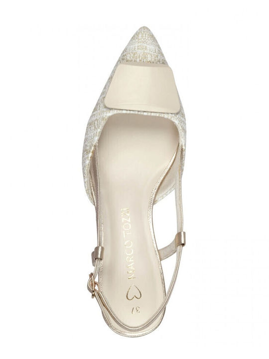 Pumps mit Riemchen Ecru