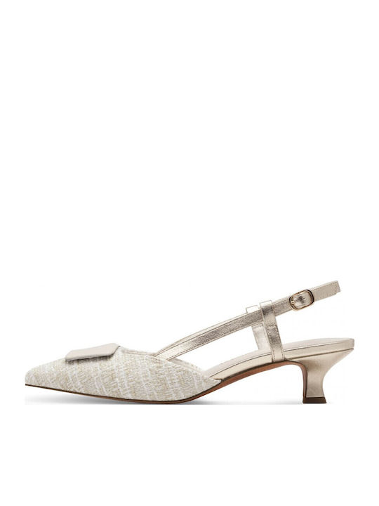 Pumps mit Riemchen Ecru
