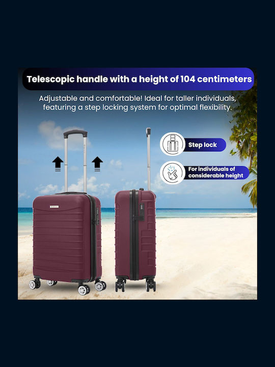 Quasar Line Kabinenreisekoffer Hartschalen Burgundy mit 4 Räder Höhe 55cm