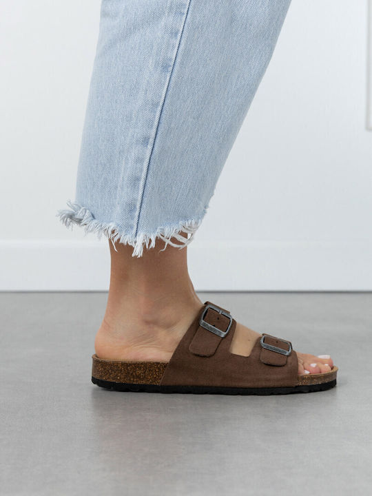 Women's Flat Sandals Anatomic in Brown Color