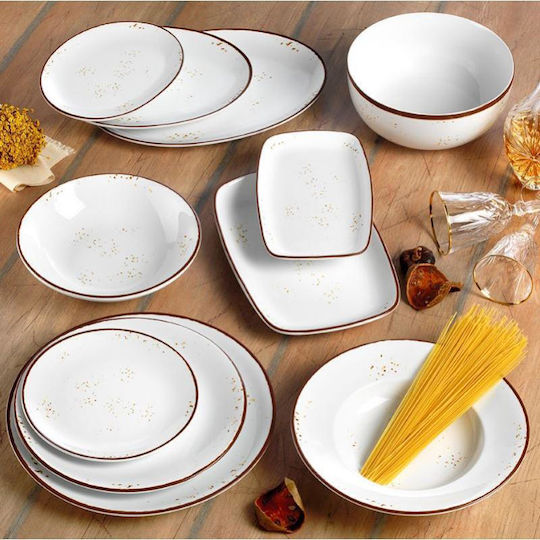 Dot White Porcelain Dinnerware Set 20pcs