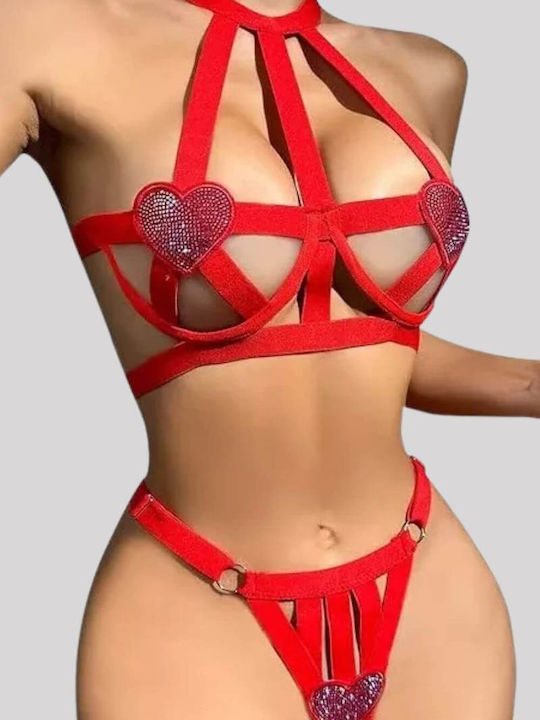 Senses Underwear Set with Bra & String Red