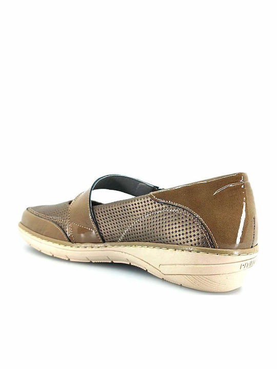 Leather Women's Moccasins in Brown Color