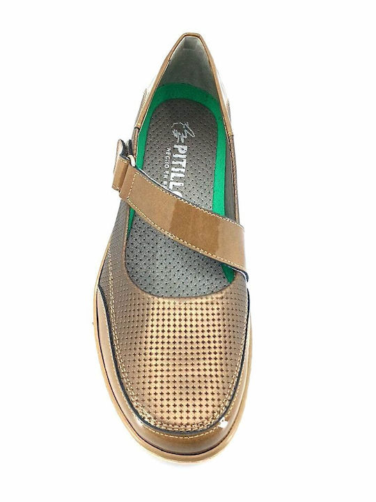 Leather Women's Moccasins in Brown Color