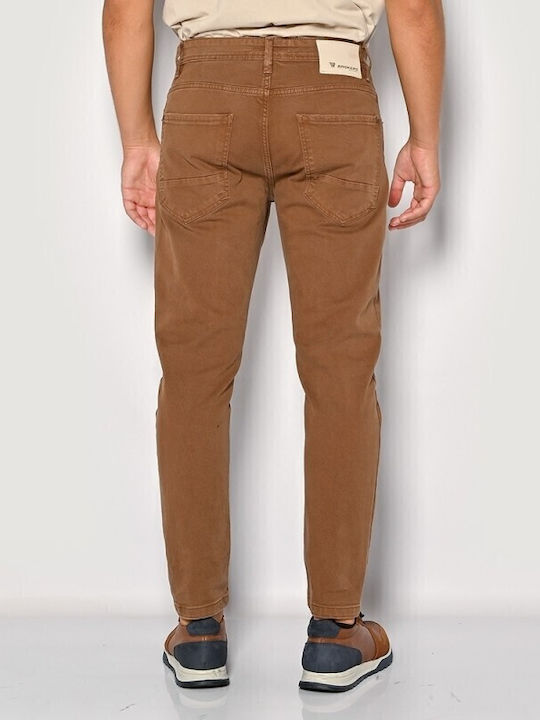 Trousers Elastic in Slim Fit tobacco