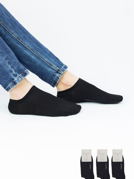 Men's Cotton Ankle Socks Simplicity 3 Pairs Trendy 6316 Black