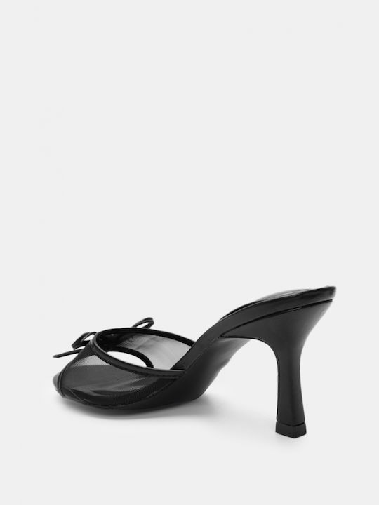 Luigi Heel Mules Black