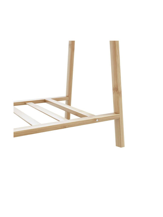 vidaXL Floor Garment Rack made of Bamboo Brown 132x45.5x150.5cm