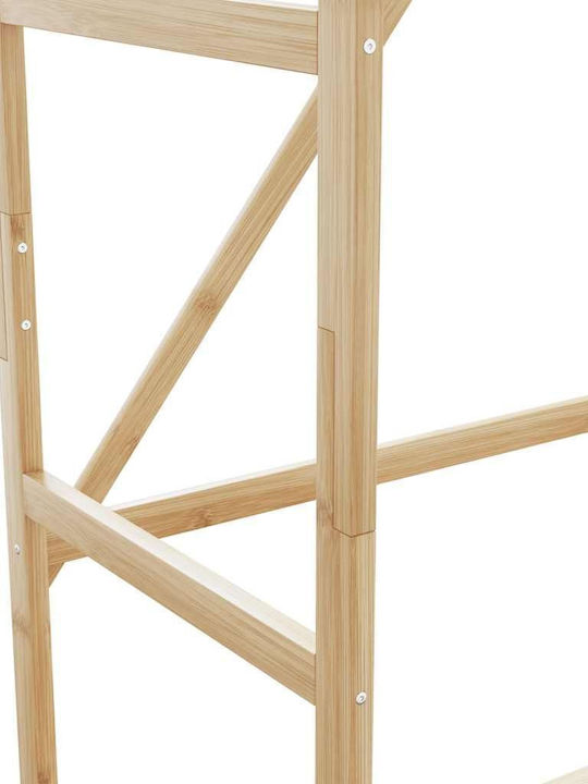 vidaXL Τροχήλατη Κρεμάστρα Δαπέδου από Bamboo Καφέ 110x40x180cm