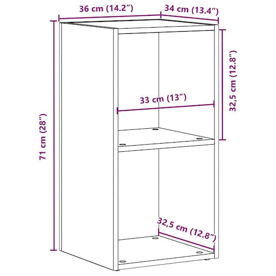vidaXL Hi-Fi Furniture Black 34x71x36cm