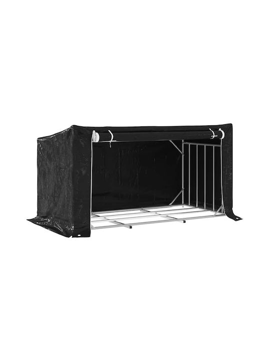 vidaXL Firewood Wooden Shelf Wood Storage Black